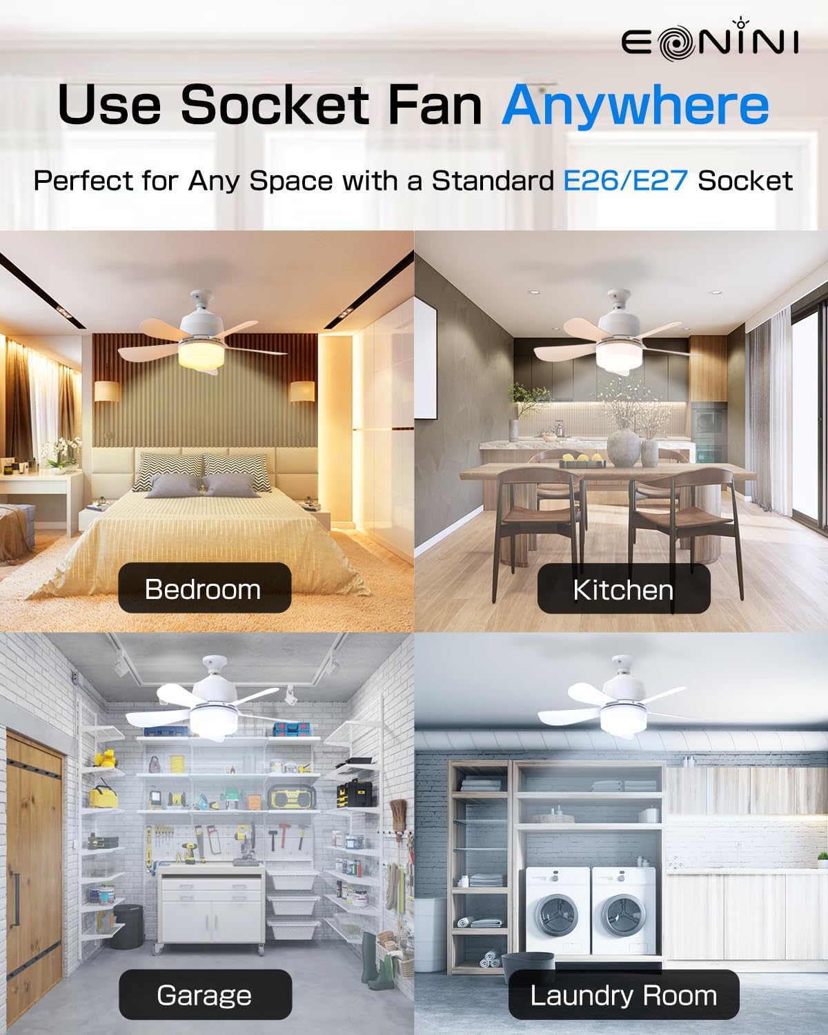 Socket Fan Light | مروحة إضاءة للمقبس